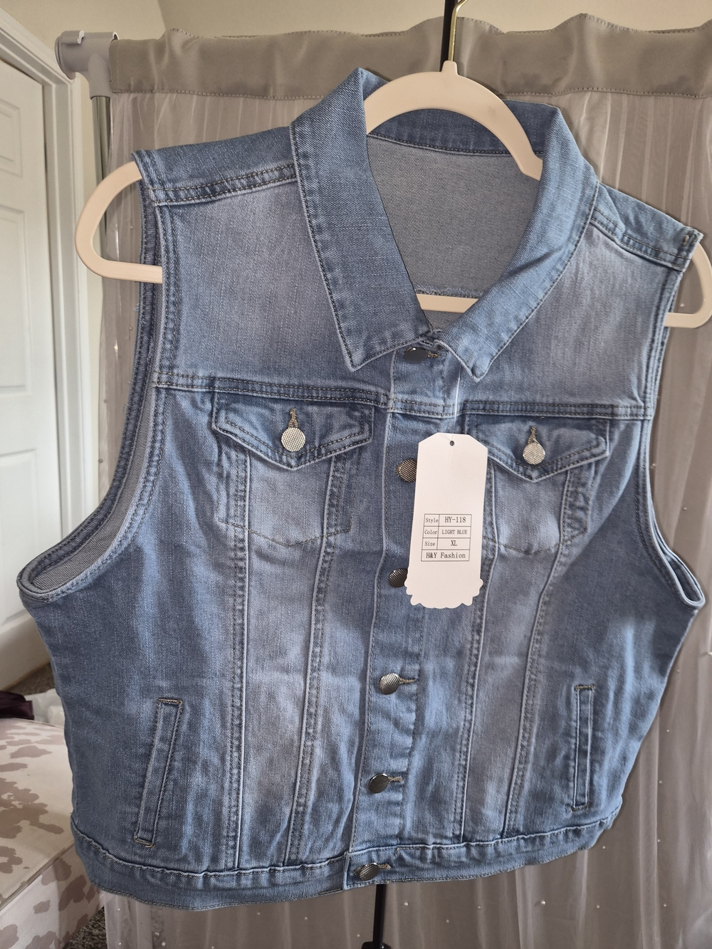 Light Wash Denim Vest